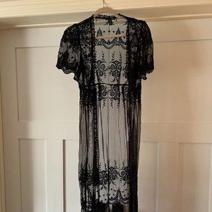 sheer lace cardigan